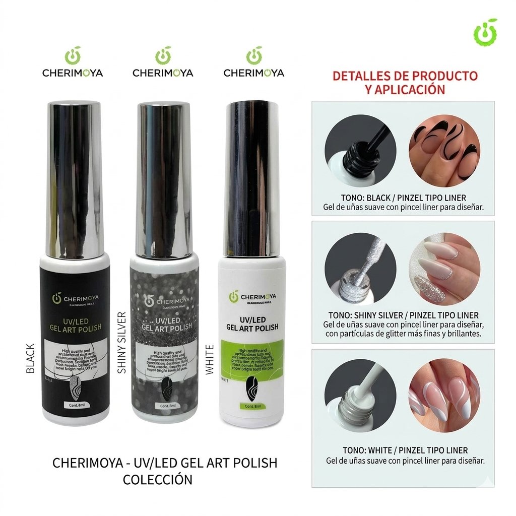 CHERIMOYA GEL ART POLISH SILVER 8 ML